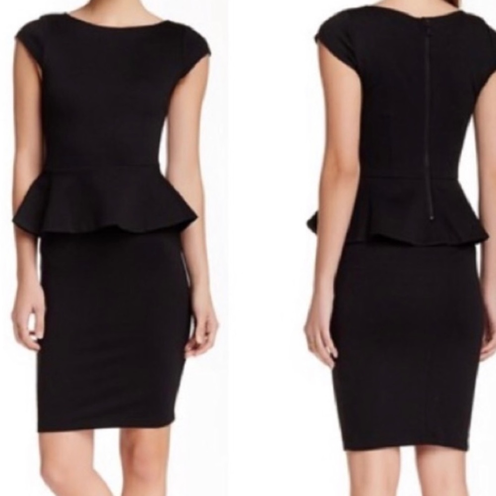 Alice + Olivia black peplum dress - Size 2